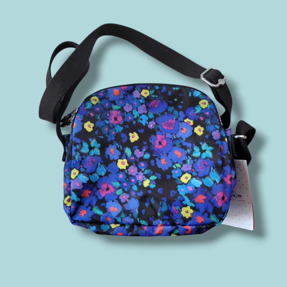 ✨️HP✨️Kipling | NWT Blue/Multicolor 'Fresh Freesia' Floral Crossbody Bag - Picture 2 of 10